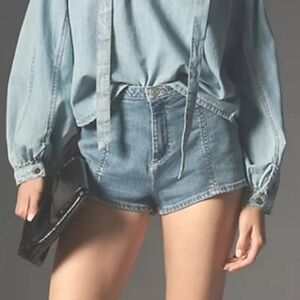 NWT Anthropologie Pilcro Low Rise Denim Micro Jean Shorts Cheeky Hot Pants 29
